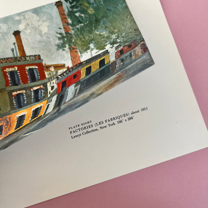 Vintage 1952 Utrillo “Factories” Art Print