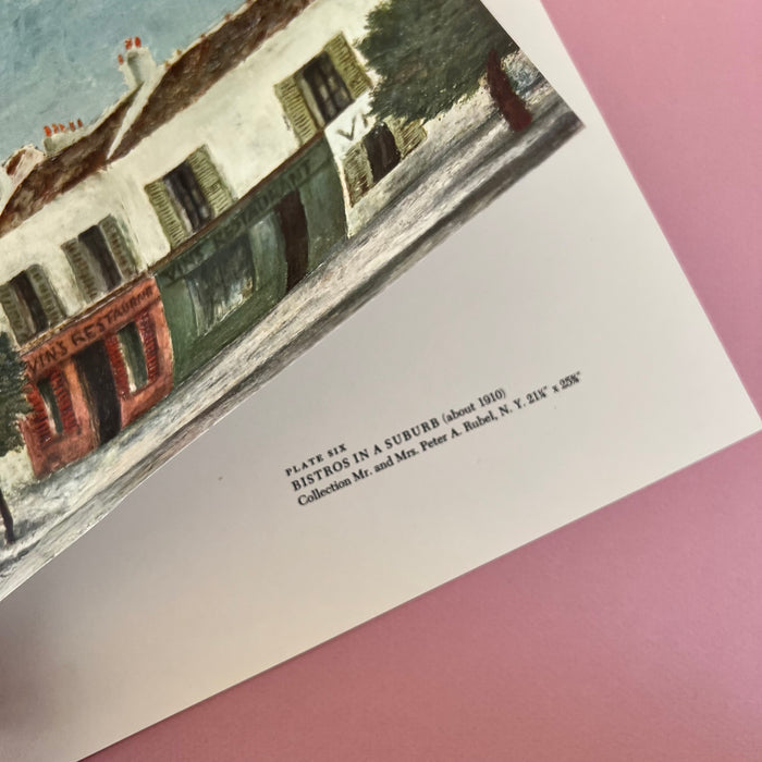 Vintage 1953 Utrillo “Bistros in a Suburb” Art Print