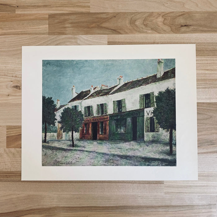 Vintage 1953 Utrillo “Bistros in a Suburb” Art Print