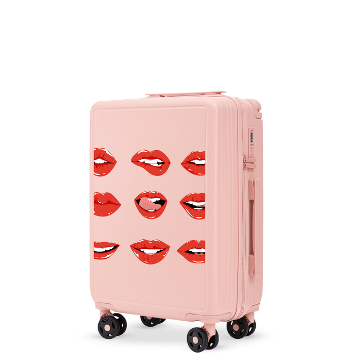 Walizka kabinowa Wings ABS+ 20" Customized  SOFT PINK LIPS customized
