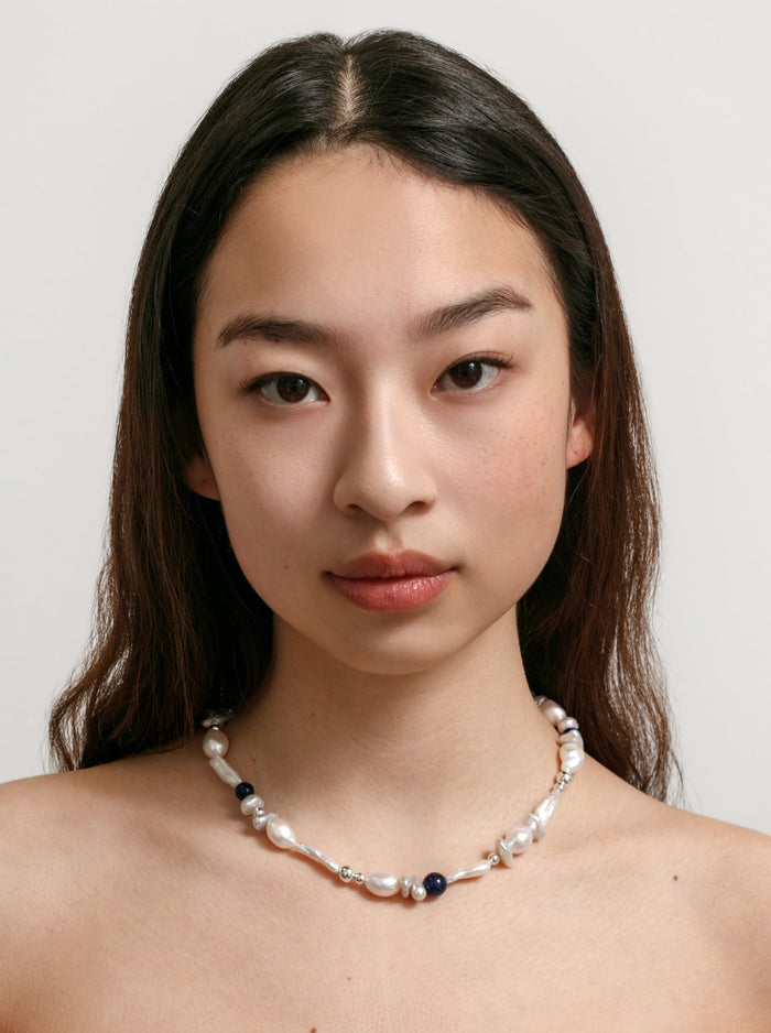 Wolf Circus Jewelry | Noelle Necklace | Mixed Pearl Necklace | Statement Necklace | Cool Toned Pearl Necklace | Excelsior, MN | Golden Rule Gallery