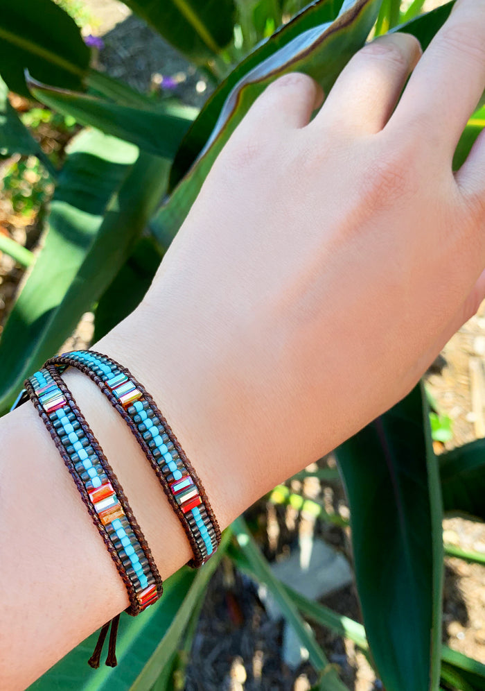 X Katie Soleil Bodhi Double Wrap Beaded Bracelet