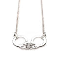 XR Brands® Brands Master Series Cuff Her Handcuff Necklace – BDSM Jewelry Nickel-Free Silver