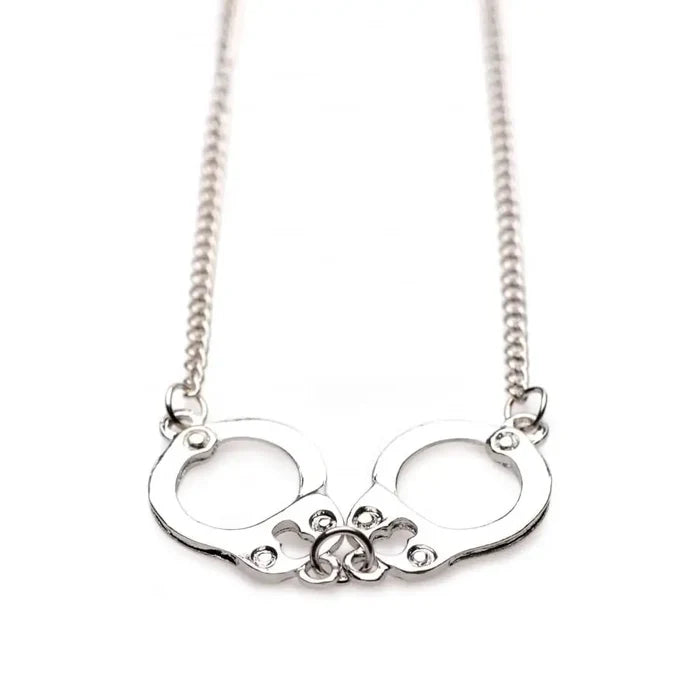XR Brands® Brands Master Series Cuff Her Handcuff Necklace – BDSM Jewelry Nickel-Free Silver