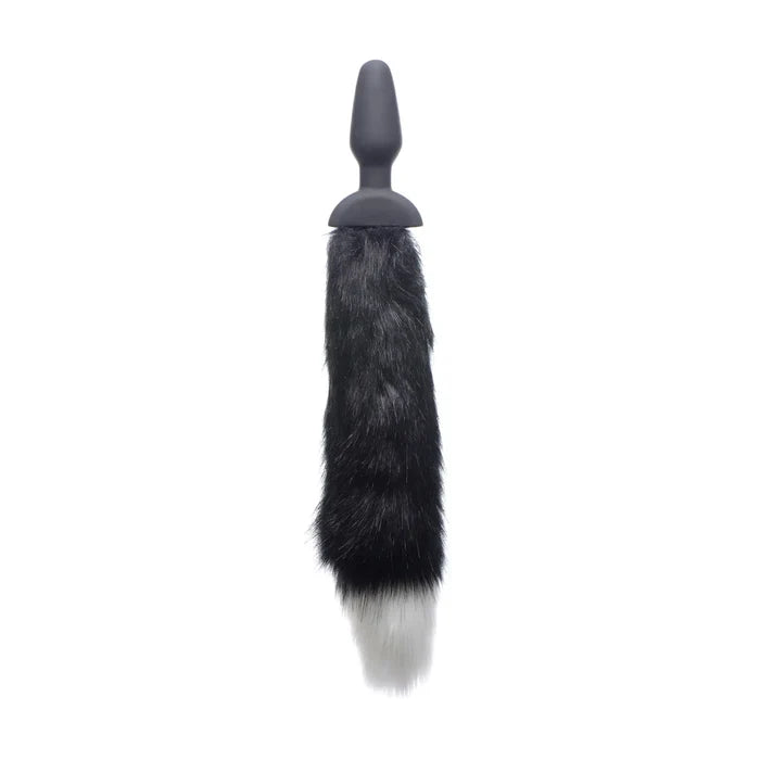 XR Brands® Brands Tailz Waggerz Fox Tail Butt Plug | Motorized Wagging 10 Vibration Modes Wireless Remote Black